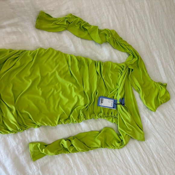 Mugler H&M Gathered One-Shoulder Mini Dress - Picture 5 of 5